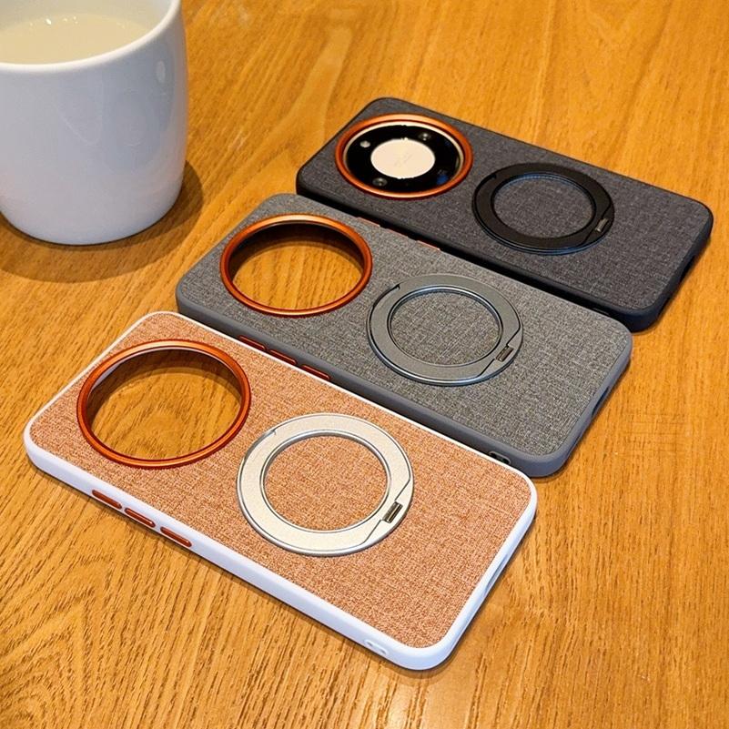 Fabric Back, Metal Magnetic Rotating Bracket, Lens Protect Case For Honor Magic 8 Lite 8 Pro Air 7 RSR Porsche 6 500 X9D Cover