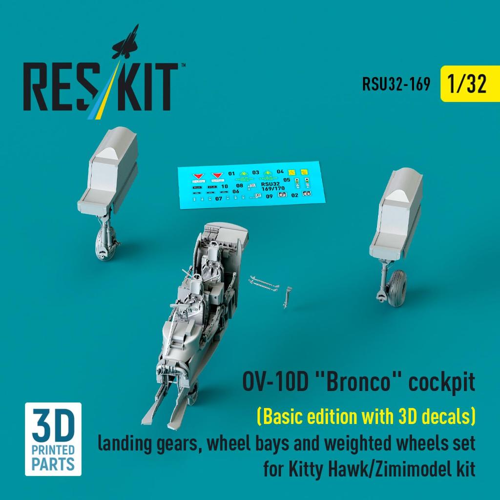 Reskit Cockpit Interior Decal and Landing Gear Set Kitty Plastic Model Parts 1/32 OV-10D w/3D (for Hawk) RSKU32-0169 (Airplane)
