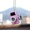 Simulation Camera Keychain with LED Light and Sound 5cm Beaded Chain Pendant for Night Visibility and Interactive Play