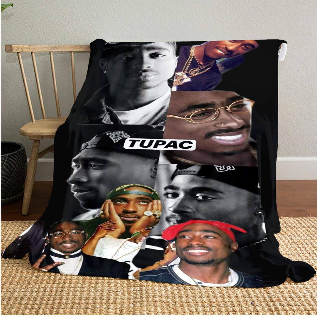 Tupac's  Plush Blanket Soft Comfortable All Seasons Perfect Gift Couch Office Nap Outdoor Travel Blanket