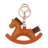 Customized LOGO Pony Leather Keychain Car Rearview Mirror Fringed Horse Pendant Cotton-filled Trojan Key Chain Pendant