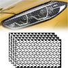 4 Pack Headlight Taillight Tint Y Grid Graphic Tail Light Lamp Cover Film Car DIY Self Adhesive Tint Film Sheet 18.89'' x 11.81'', Black