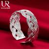 925 Sterling Silver 27mm Interwoven Mesh Bracelet Fashionable Wedding Jewelry