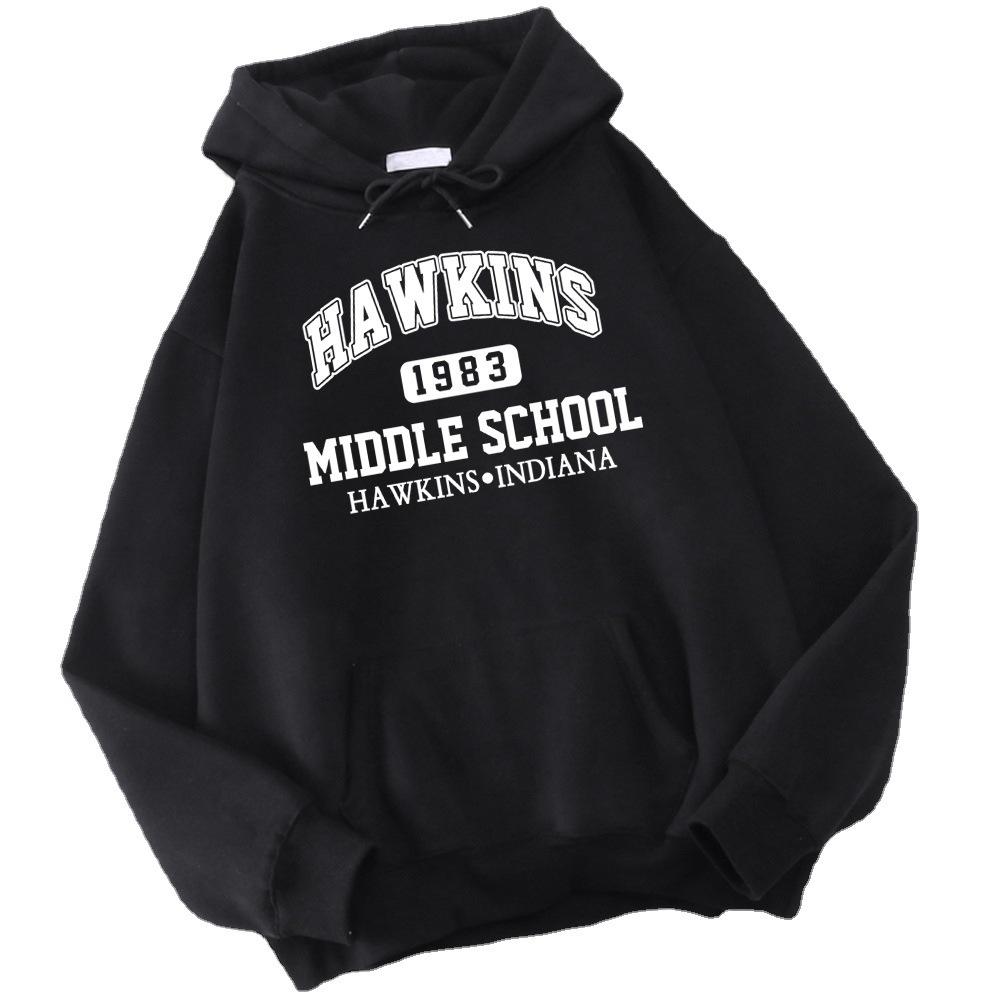 1983 School Print Hoodie - Autumn/Winter Fashion Hip Hop Sweatshirt