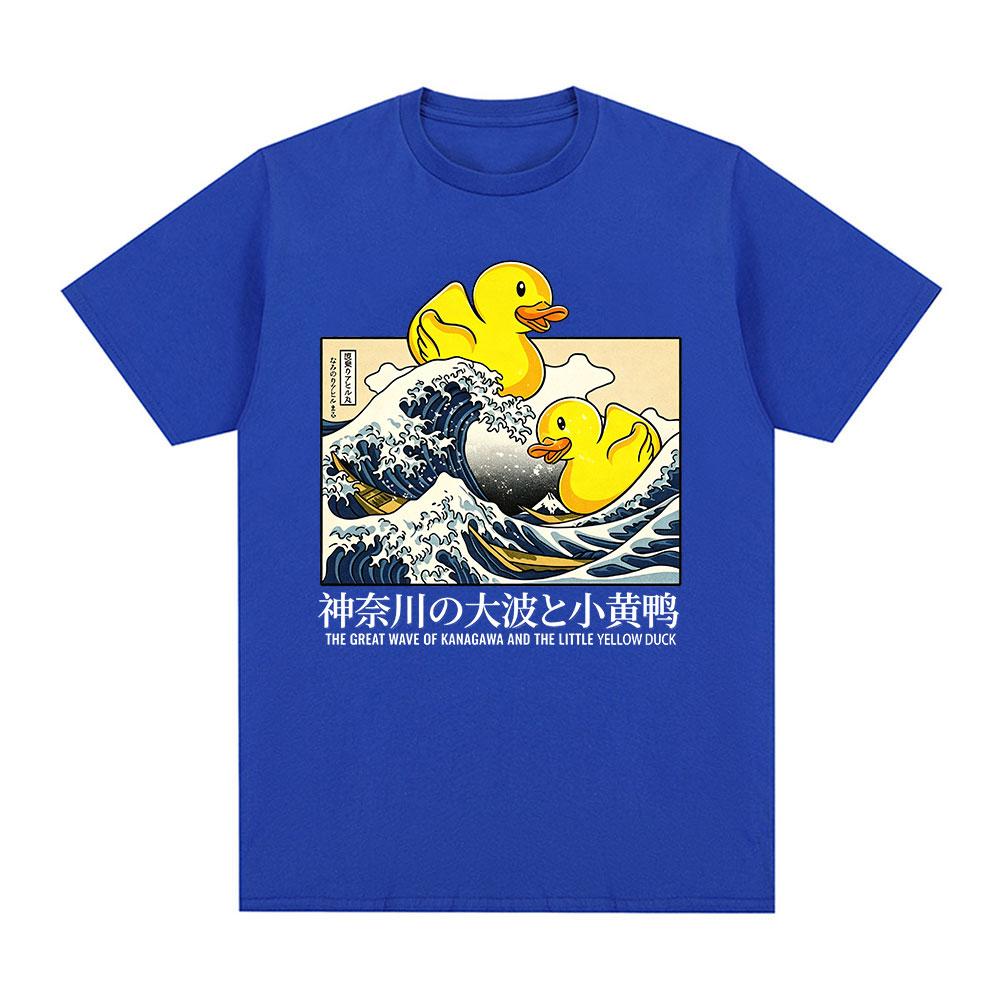 Great Wave Kanagawa Duck Funny Japanese Style TShirts Fashion Casual Cotton TShirt Unisexs Unisex Oversized Short Sleeve T Shirts