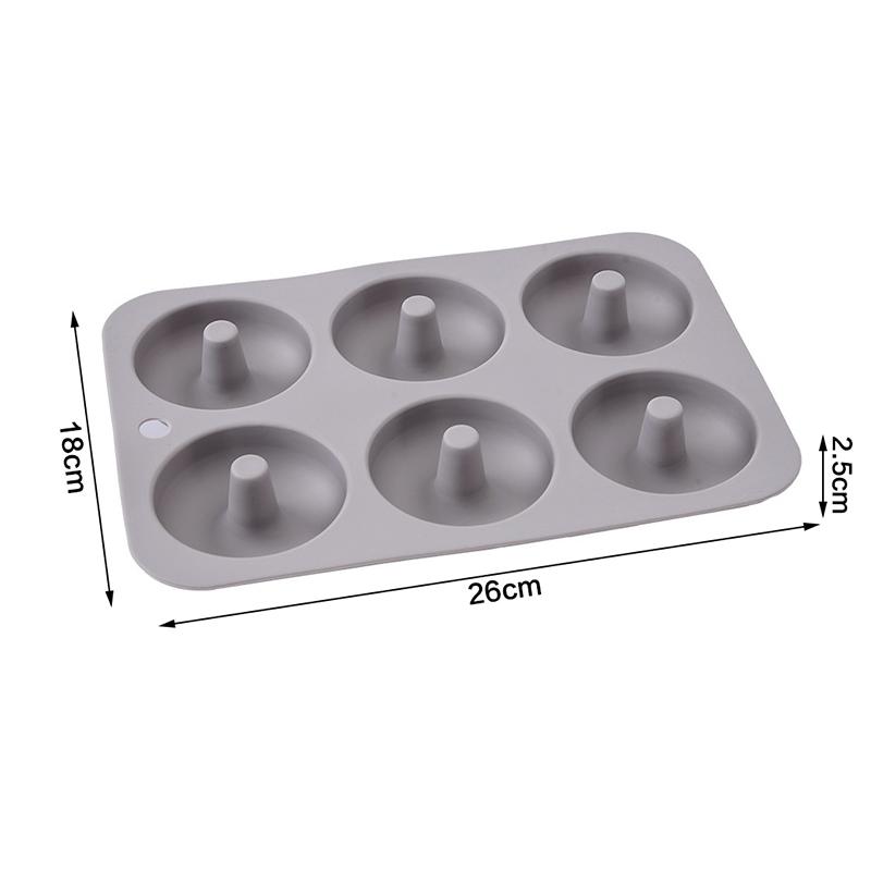 Silicone Donut Mold Diy Handmade Cake Mold Oven-Resistant High Temperature Baking Round 6-Cavity Cake Mold