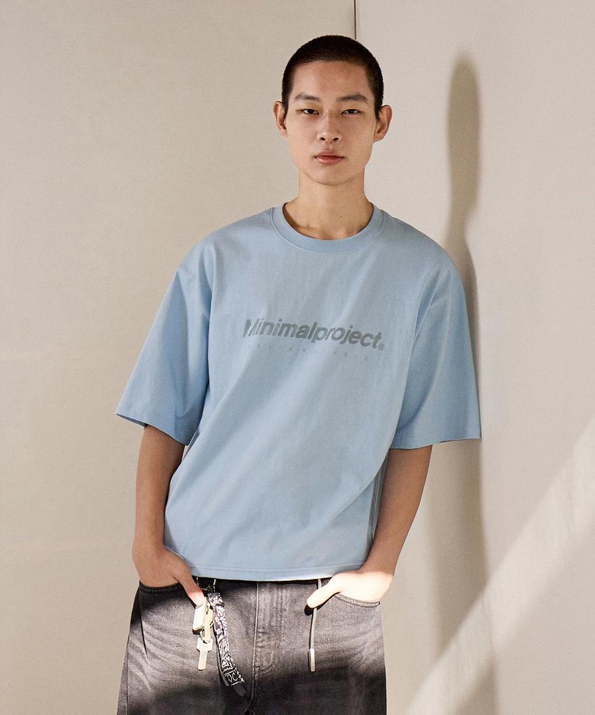 MINIMALPROJECT Signature Silicone Logo Crop Short Sleeve T-Shirt Mst160C [Sky]