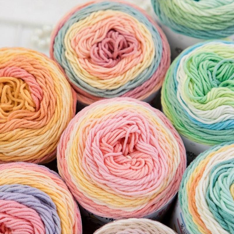 6pcs Gradient Chunky Yarn for Cushions Acrylic Yarn Bundle (600g) - Extra Thick Multicolor Ombre Crochet Yarn for Pillow Covers DIY Knitting Projects