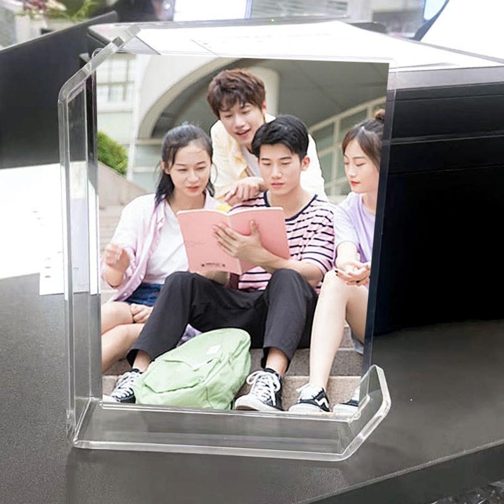 Modern Acrylic Photo Frame 5/6/7/8 Inch Photo Stand Multi-purpose L-shaped Tabletop Stand Gallery