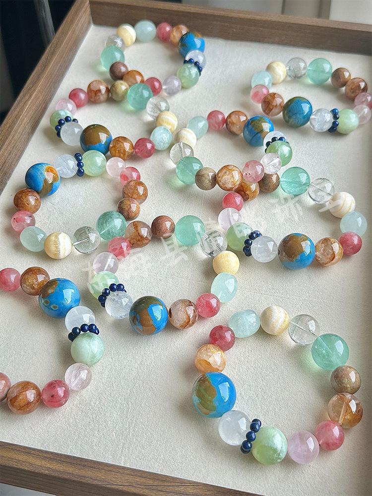 Women's Original Design Natural Crystal Agate Beaded Bracelet