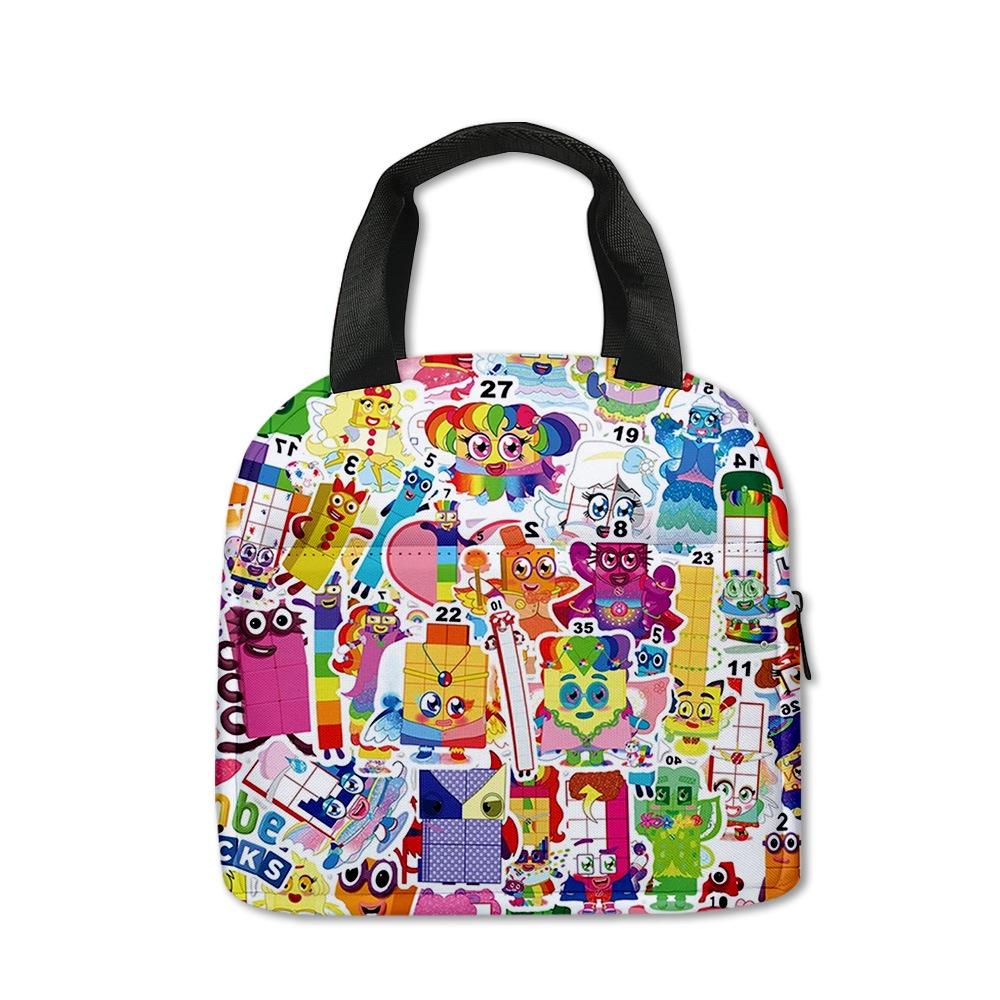 Numberblocks Digital Building Blocks Insulated Lunch Bag For Elementary School Students