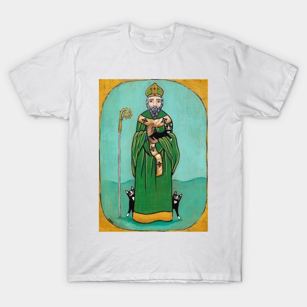 Men Black Print T-shirt Saint Patrick And Cats No-Cut Transfer Paper Print Cotton Tshirt XL белый