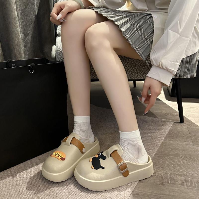 Cartoon Cute Baotou Muffin Beach Cool Slippers Women Spring Summer Wear Lazy Half Drag Women Slippers