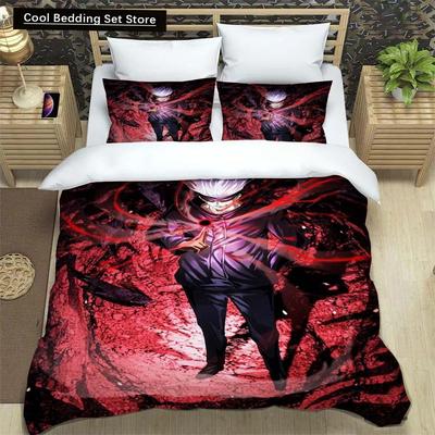 3D Anime Jujutsu Kaisen Satoru Gojo Vánoční dárek King Twin Double Double Sada dětského povlečení Sada povlečení z mikrovlákna nebo polyesteru