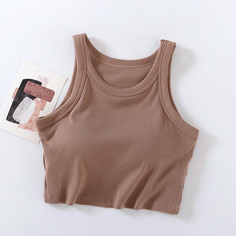 Women's Sleeveless Camisole with Integrated Bra Pads