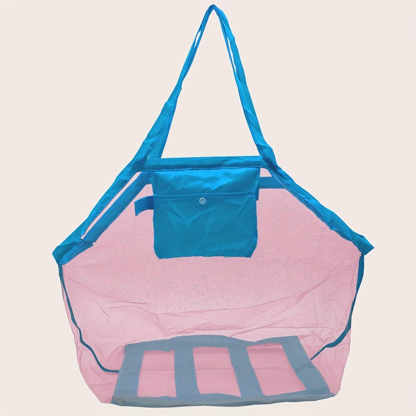 Large Capacity Mesh Toy Storage Bag Portable Single Shoulder Multi Function Travel Organizer Beach Bag