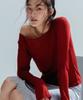 ANNEHEARTS Wool Modal Slim Tee_Red