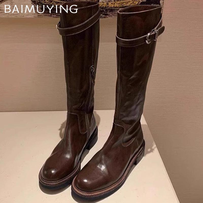 Mid Heels Women High Boots Fashion Sexy Leather Shoes Woman 2025 Trend Winter Designer New Brand Cozy Warm Goth Snow Botas Femme