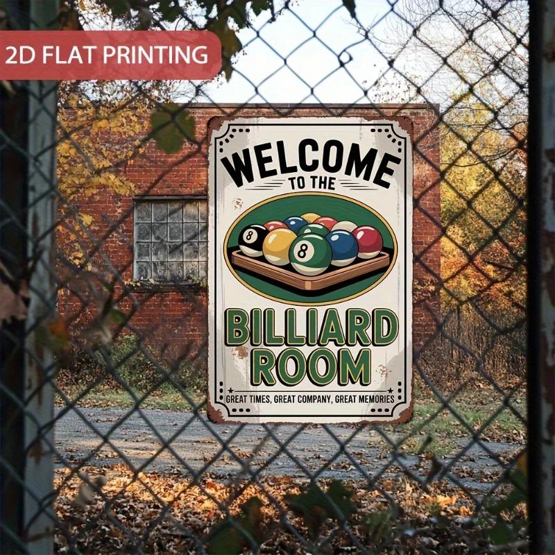 Vintage Pool Table Wall Art Metal Sign Bar Game Room Decor