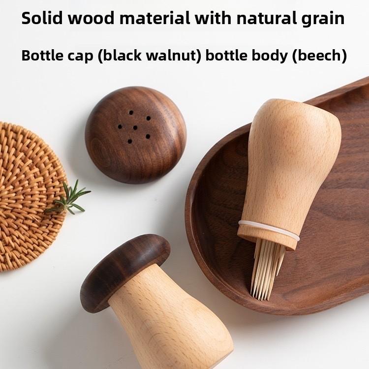 Wooden Toothpick Holder With Black Walnut Lid For Home Dining And Hotel Decor