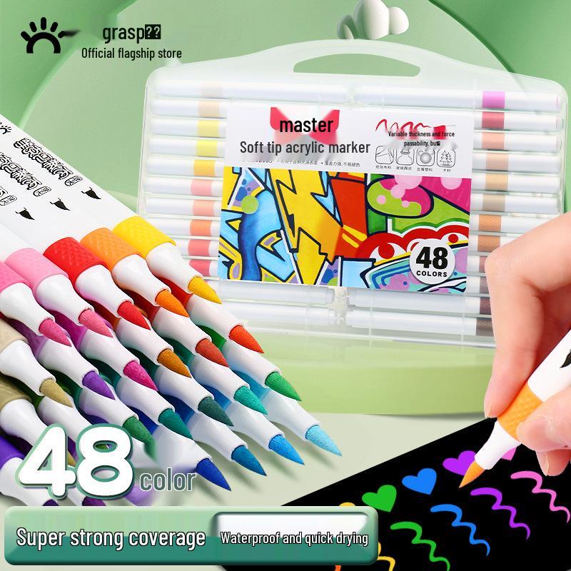 Schnelltrocknende Acryl-Marker mit weicher Spitze für das DIY-Graffiti von Kindern auf Schuhen und Kleidung