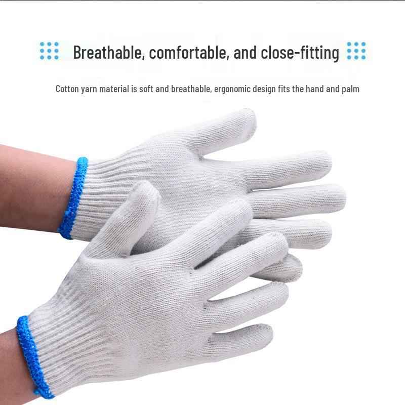 Breathable Thickened Cotton Yarn Work Gloves for Men and Women