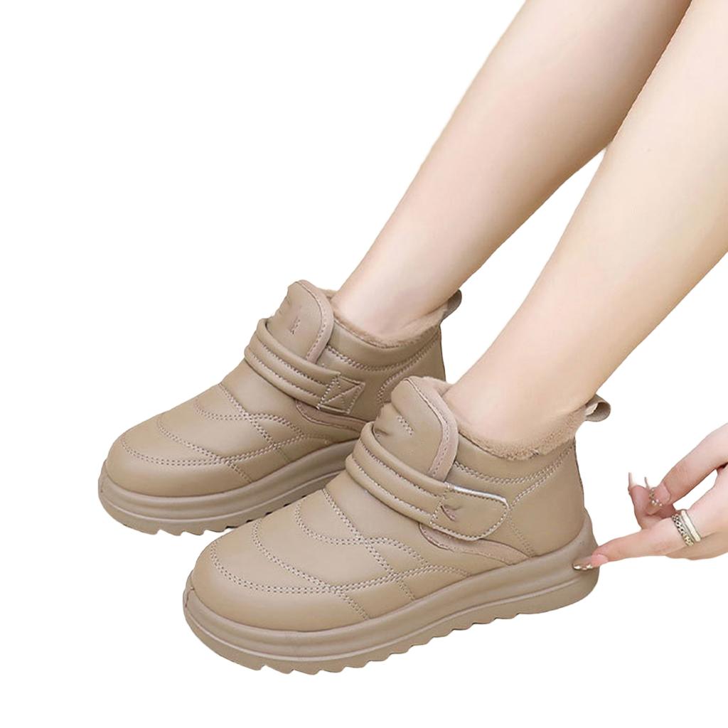 Women's Winter Snow Boots with, Thick Warm Padding, Hook and Loop Closure, - Traction