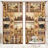 2 Pieces, Rural Cottage Animal Elk Farmhouse Curtains - Semi Transparent - Suitable for Living Room, Bedroom, Kitchen, Home Deco