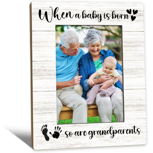 New Grandma Gifts First Time Picture Frame 5x7, Grandma Picture Frame for New Baby, Babies Frames, When A Baby is Born So is A Grandmother Wooden baby grandparents