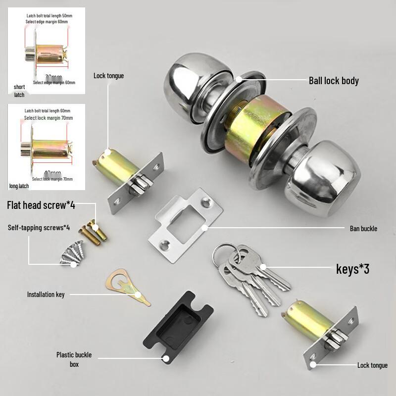 RESET Universal Stainless Steel Spherical Door Lock