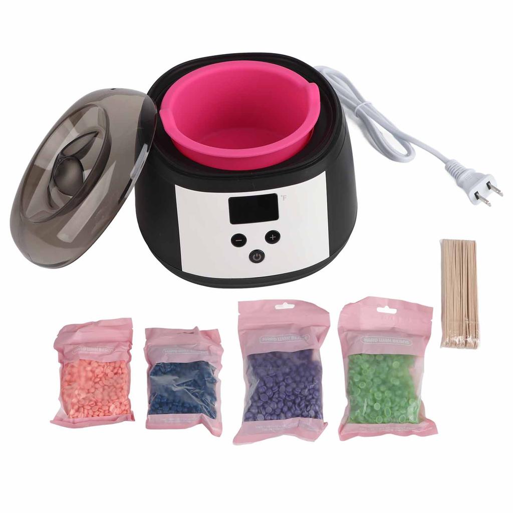 500cc Wax Warmer Set 100W High Power Black Wax Hair Removal Warmer for Makeup 100‑240V UK Plug