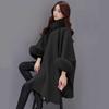 Women's Hepburn Style Wool Coat with Large Rabbit Fur Collar, Mid-Length, Plus Size, Autumn/Winter Collection