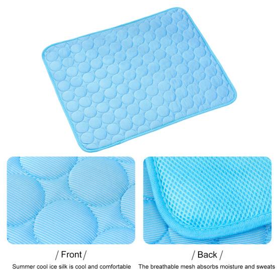 Letnia Mata Chłodząca dla Psa Zmywalna Mata Samochłodząca z Lodowego Jedwabiu dla Małych i Średnich Psów Kotów Antypoślizgowa Podkładka do Spania do Klatki Legowiska Podłogi Fotelika Samochodowego