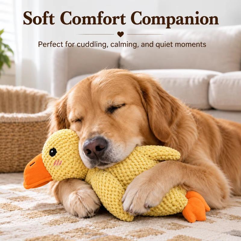 Dog Plush Toy Yellow Duck Molar Chew Toy Bite Resistant Puppy Self Play Relieve Boredom Interactive Pet Toy for Small Dogs