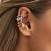 Ingemark Minimalism Rhinestone Multi-layer Clip Earring for Women Exquisite C Shape Non-Piercing Ear Clip Set Trendy New Jewelry