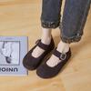 Mary Jane retro all-inclusive toast women's genuine leather spring soft-soled shallow mouth one-word with puff shoes