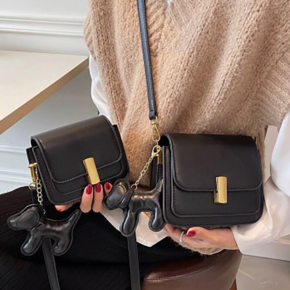 

PU Leather Shoulder Bag with Pendant Chest Pack Fashion Sling Pouch Women Girls