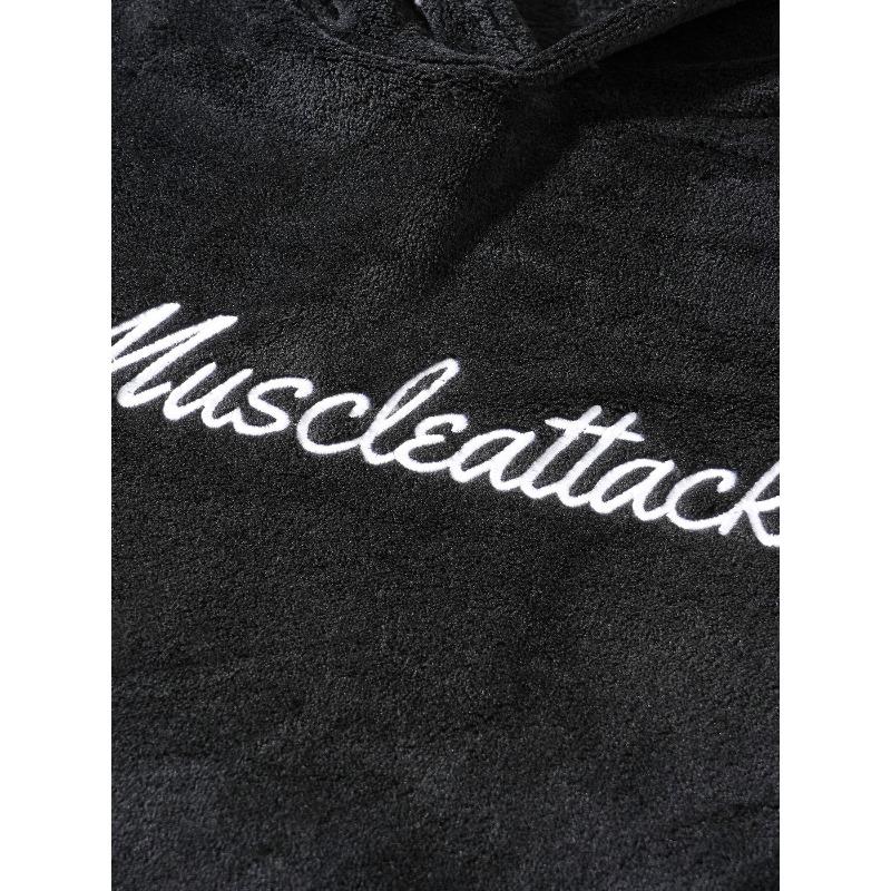 2026 Fall/Winter Embroidered Letter Top - Solid Color, Athletic, Casual Top