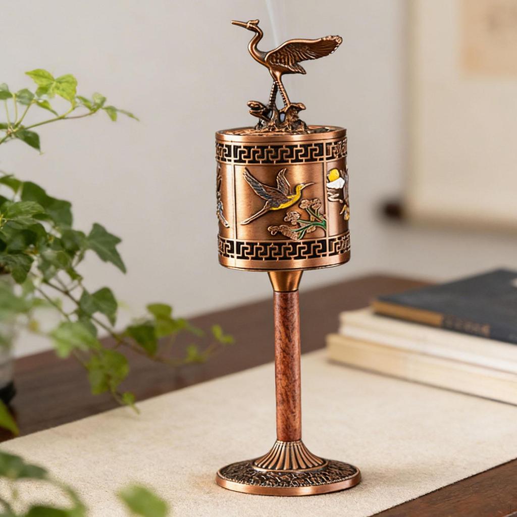 Burner Holder for Cone/Coil Crane Design Chinese Small Metal Office Tea Room Living