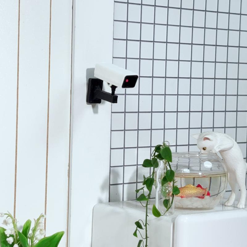 1/2Pcs 1/12 Dollhouse Mini Surveillance Camera Model For Micro Landscape Decoration Miniature Food And Play Scene Ornament
