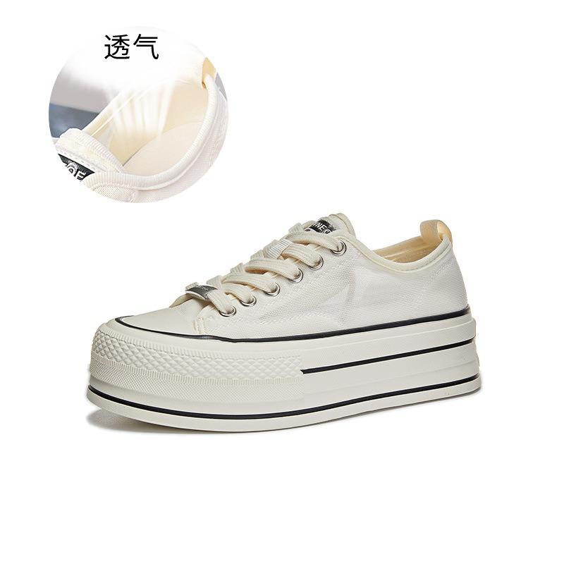 Platform White Shoes Women's Summer New Mesh Breathable Board Shoes Fashion Casual Shoes Women's Height-increasing Sports Women's Shoes