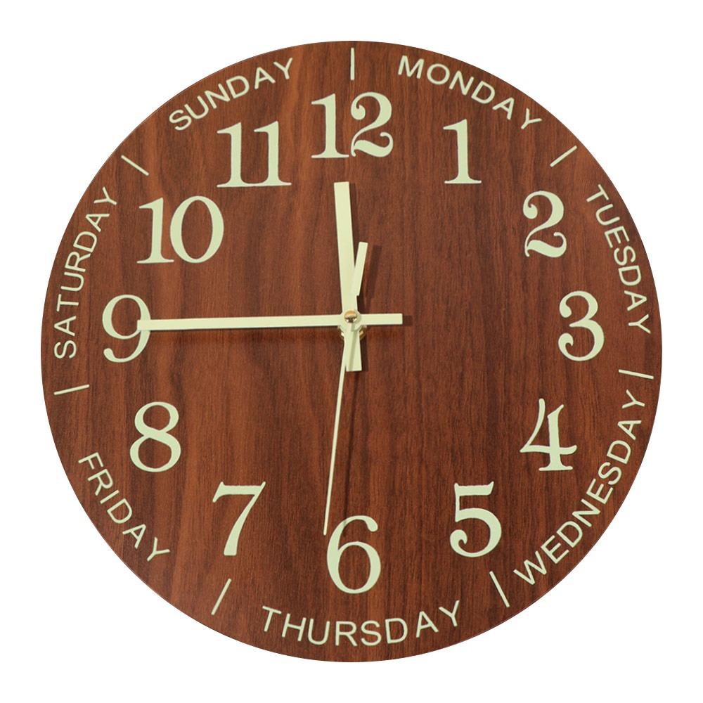 Glow In The Dark Luminous Wall Clock Non-Ticking Round Quartz Clock Wall Time Clock Hotel Round