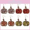 Eyecatching Pumpkin Colorful Earrings Wooden Festive Jewelry For Fall Celebrations