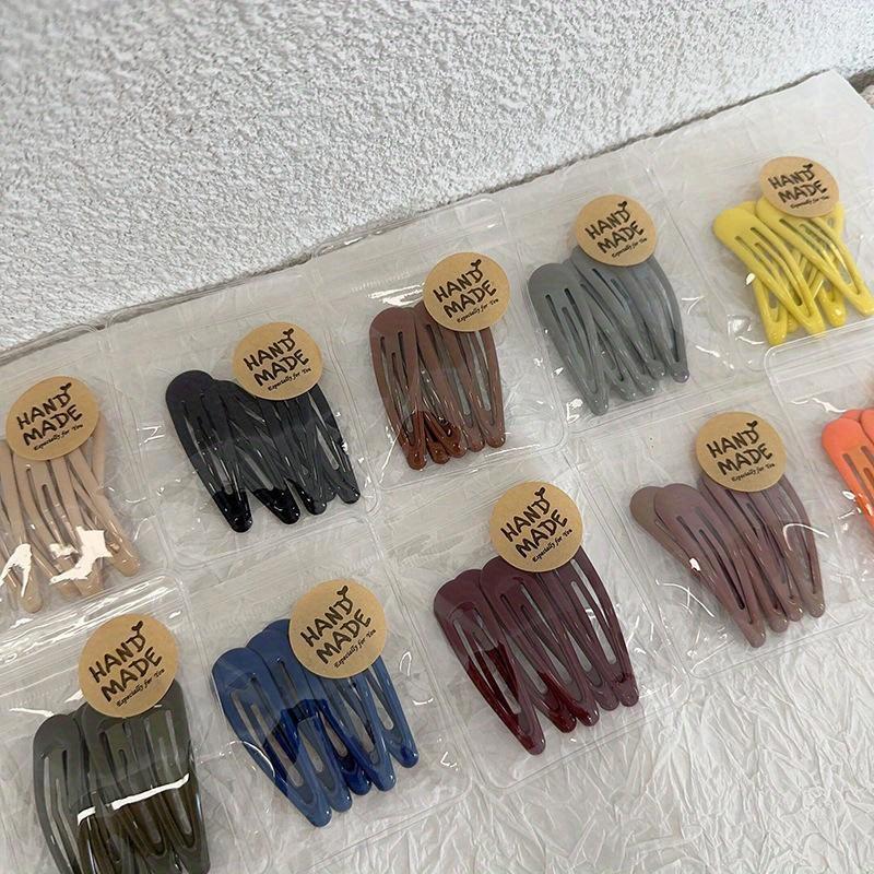 Waterdrop Shape Hair Clip Solid Color Bangs Clip Milk Coffee BB Hairpins Handmade Kids Girls Side Clip Hair Accessories