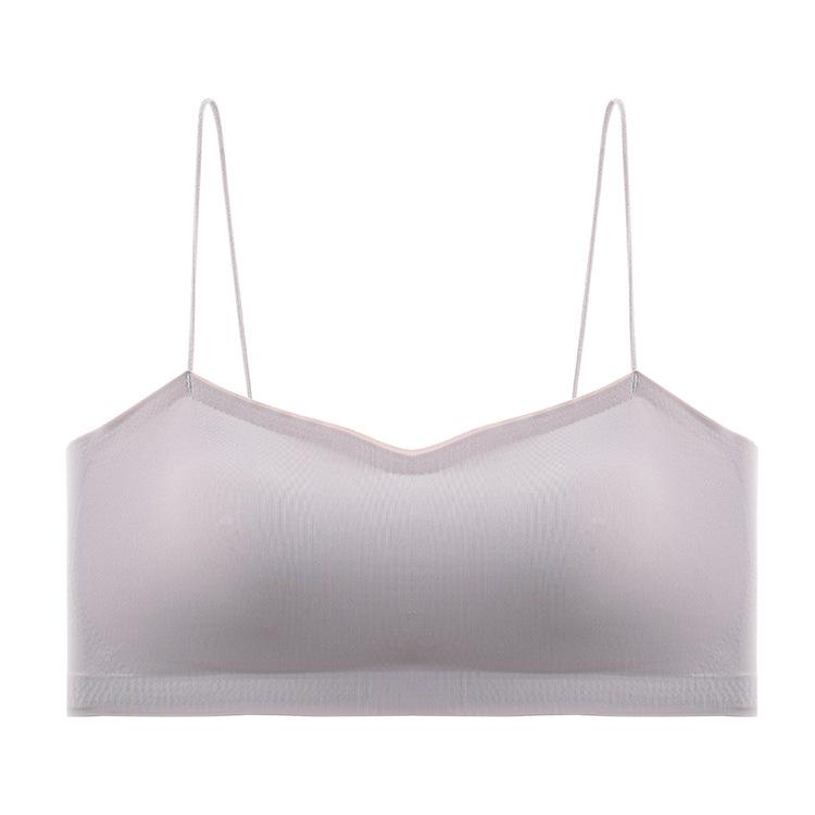 Mango Cup Integrated Latex Cup Seamless Ice Silk Fixed Cup Suspender Women's Long Tube Top with Chest Pad Women's Vest