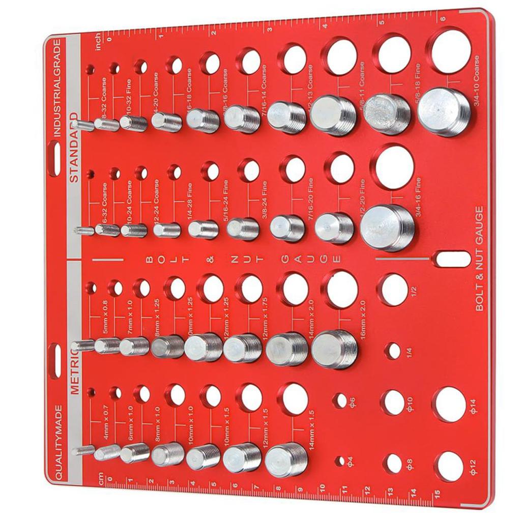 Nut and Bolt Screw Checker, 34 inch and Metric Nut and Bolt Identification Gauge