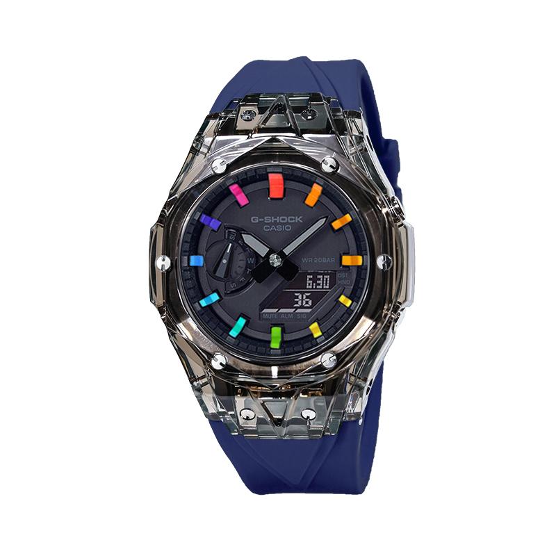 Casio Unisex Liquid Crystal/Analog Dual Display Series Black Watch GA-2100-1A1(Watch4--)