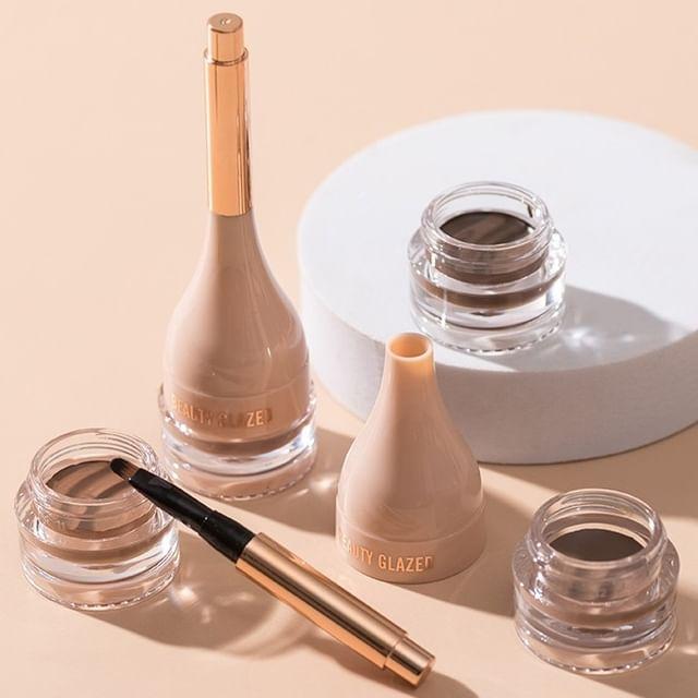 BEAUTY GLAZED - Natural Shaping Eyebrow Cream with Brush - 6 Colours 102 Soft Brown - 5g