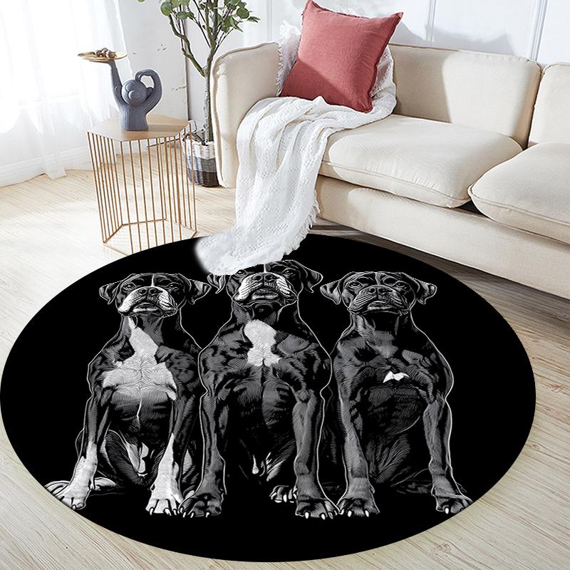 

Black Boxer pattern round rug,Carpet Rug for Living Room Bedroom Playroom ,Non-slip Floor Mat,Holiday Gifts and Birthday Gifts. 80cmx80cm