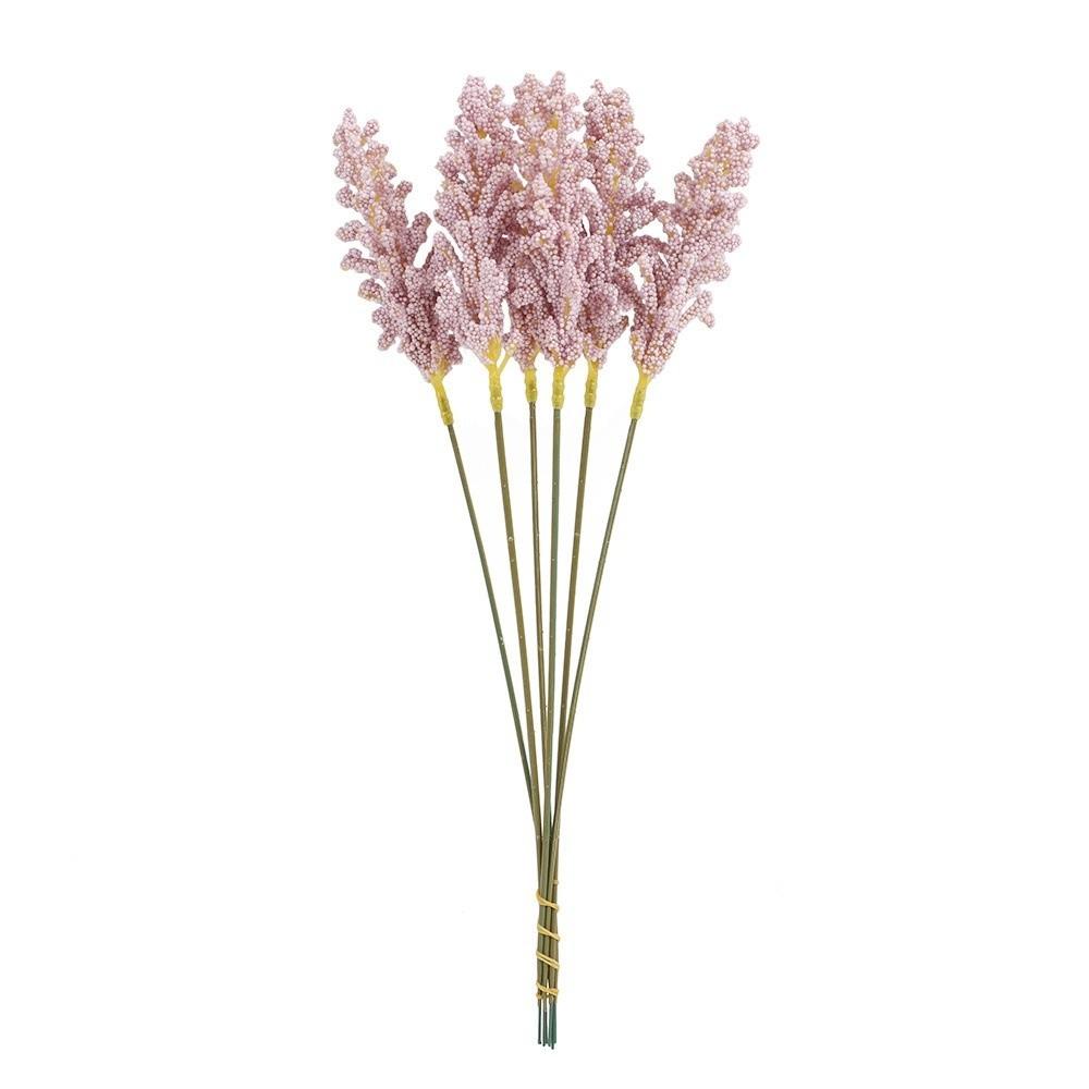 6 Pcs /Bundle Artificial Flowers Plastic DIY Crafts Supplies Fake Plants Multi-purpose Wheat Bouquet Home Decoration